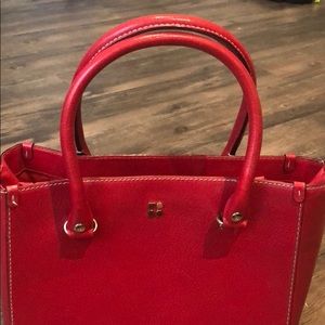 Kate Spade red leather tote